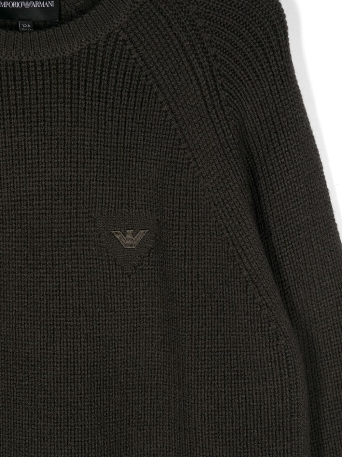 Emporio Armani Kids свитер рыбацкой вязки, зеленый — фото 3