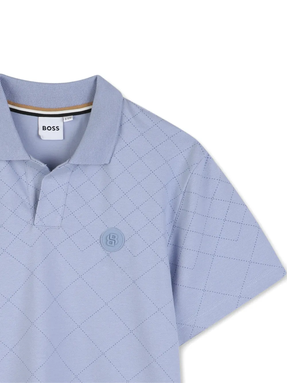 Рубашка поло с короткими рукавами Boss Kidswear, синий — фото 3