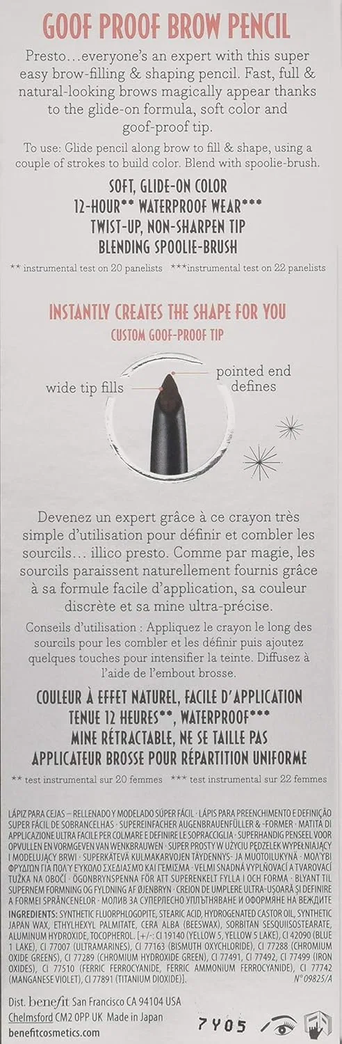 Карандаш для бровей Goof Proof Brow Pencil Benefit #4 Medium — фото 3