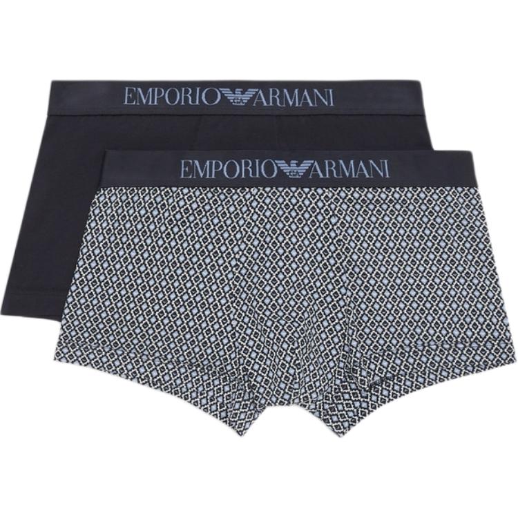 

Набор из двух боксеров с логотипом на поясе EMPORIO ARMANI, синий (2 Pack)