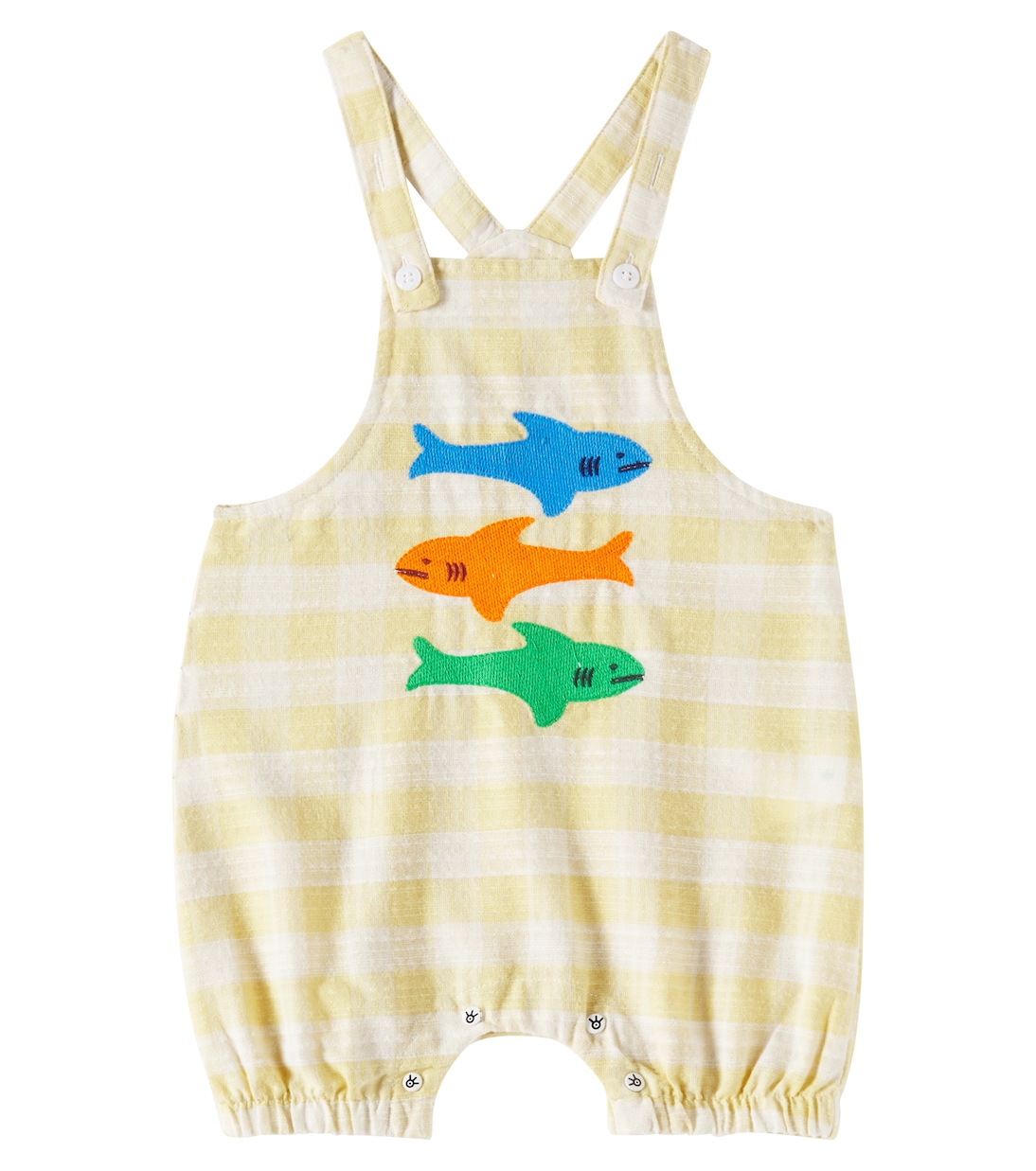 

Детский комбинезон из хлопка с аппликацией в клетку Fábula, Xadrez Bege Off