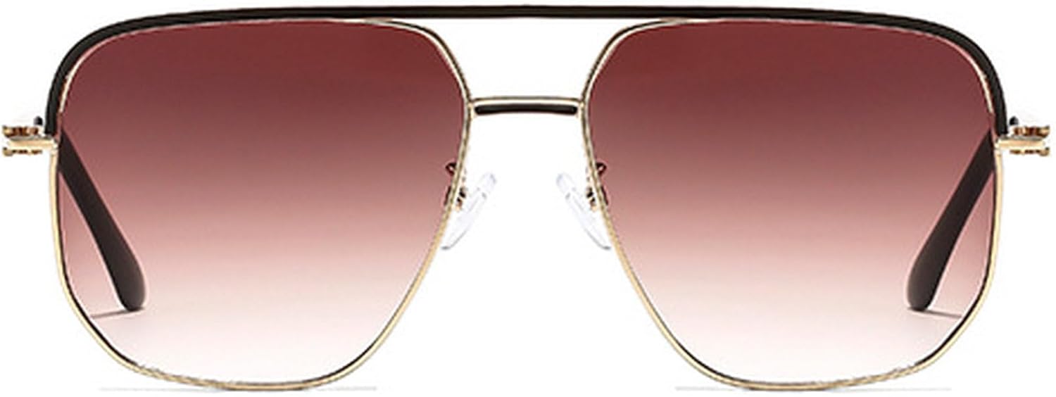 

Солнцезащитные очки-пилот с двойной перемычкой для женщин, защита от УФ-излучения, модные винтажные солнцезащитные очки-пилот для мужчин, квадратные солнцезащитные очки mincl, C4