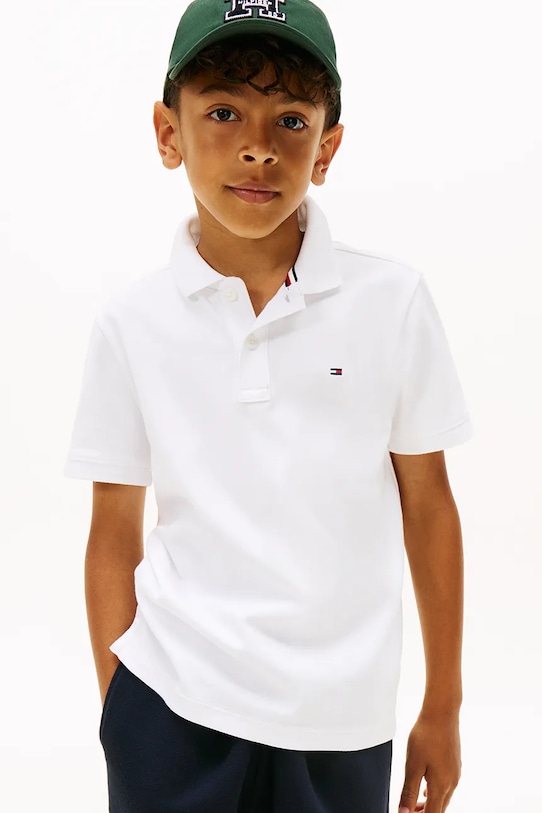 

Детское хлопковое поло Tommy Hilfiger, белый