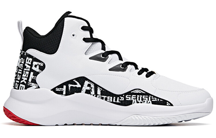 ANTA Basketball Collection Vintage Basketball Shoes Men High-top ANTA White/University Red/Black — фото 2