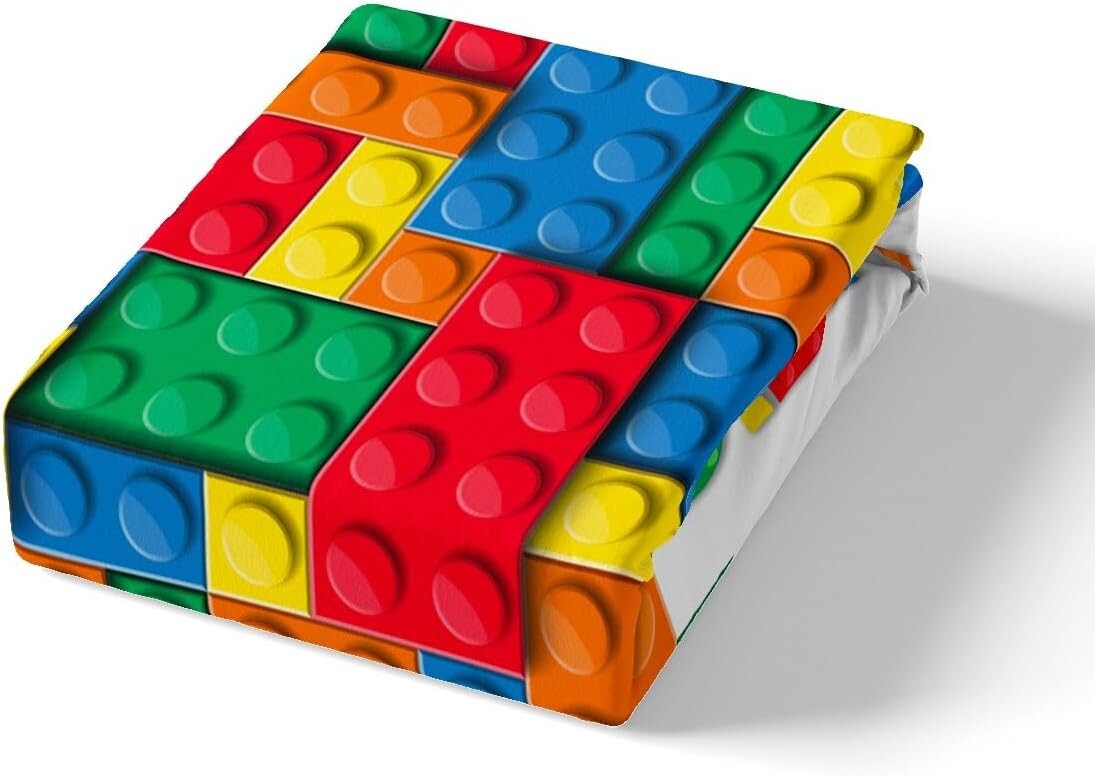 

Комплект постельного белья Feelyou Building Block с принтом, полноразмерный детский кирпичный стиль, комплект одеял для мальчиков и подростков, красочный пододеяльник, дышащее игровое покрывало, декор комнаты, пододеяльник, Multi 22