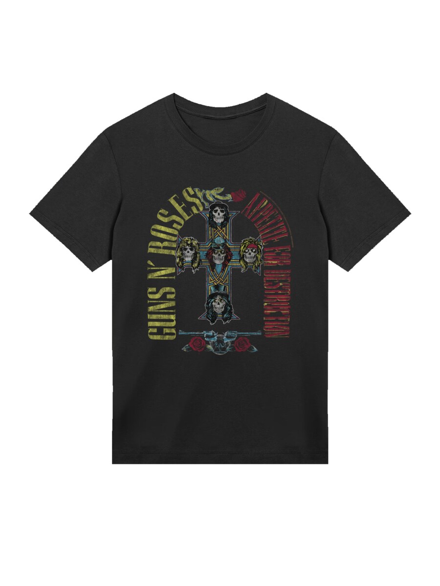 

Рубашка F4NT4STIC Guns NRoses Skull Rock Band Merch, черный