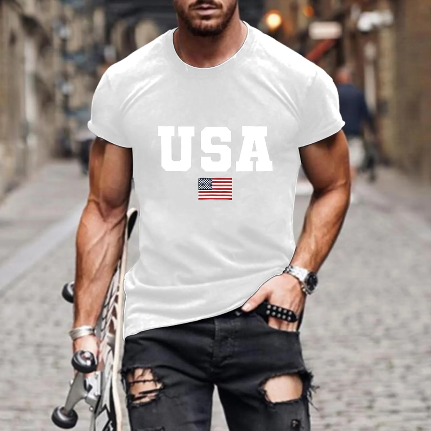 Футболка мужская с коротким рукавом, Casual, дышащая — фото 2