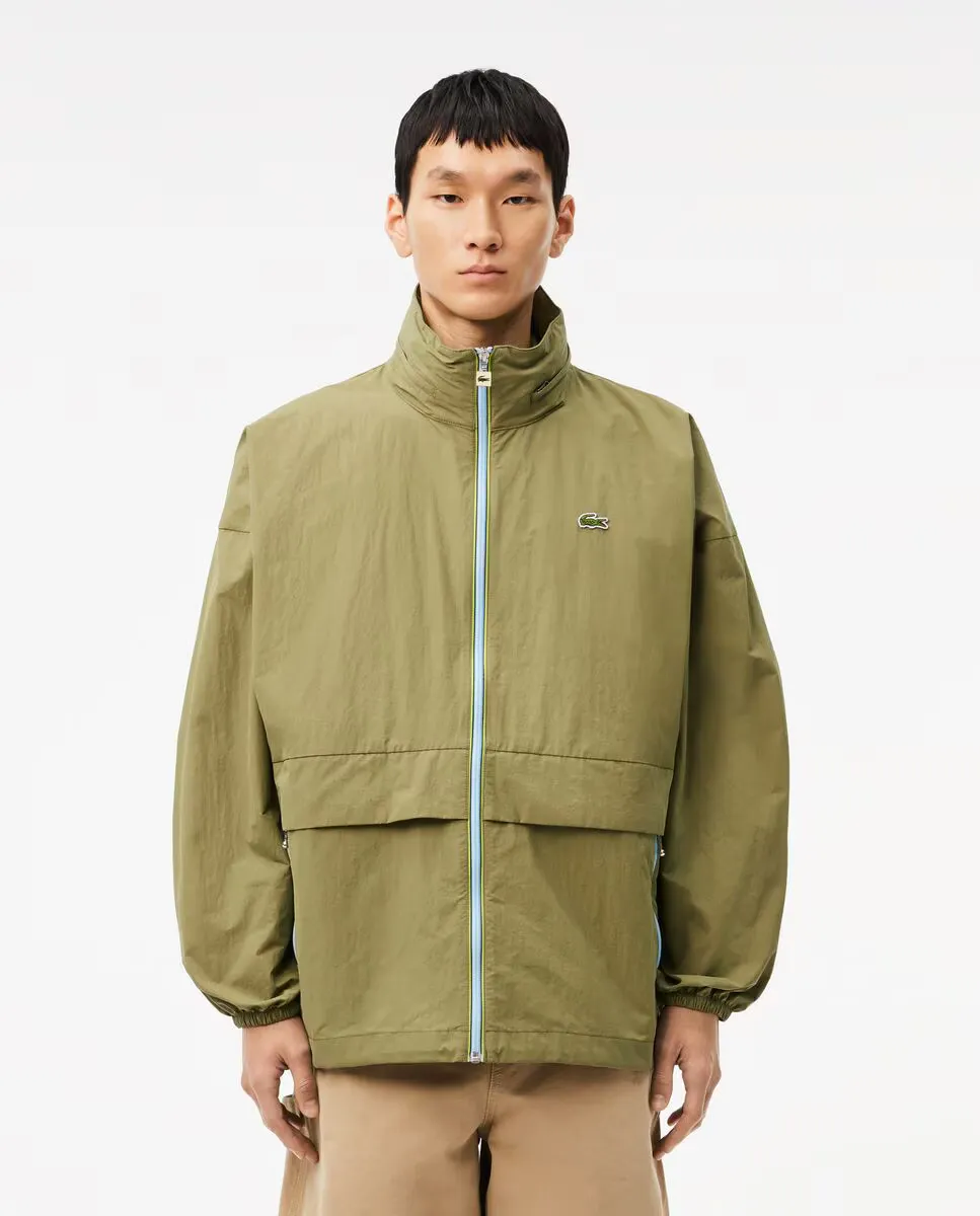 

Мужская водонепроницаемая ветровка со съемным капюшоном Lacoste, темно-зеленый
