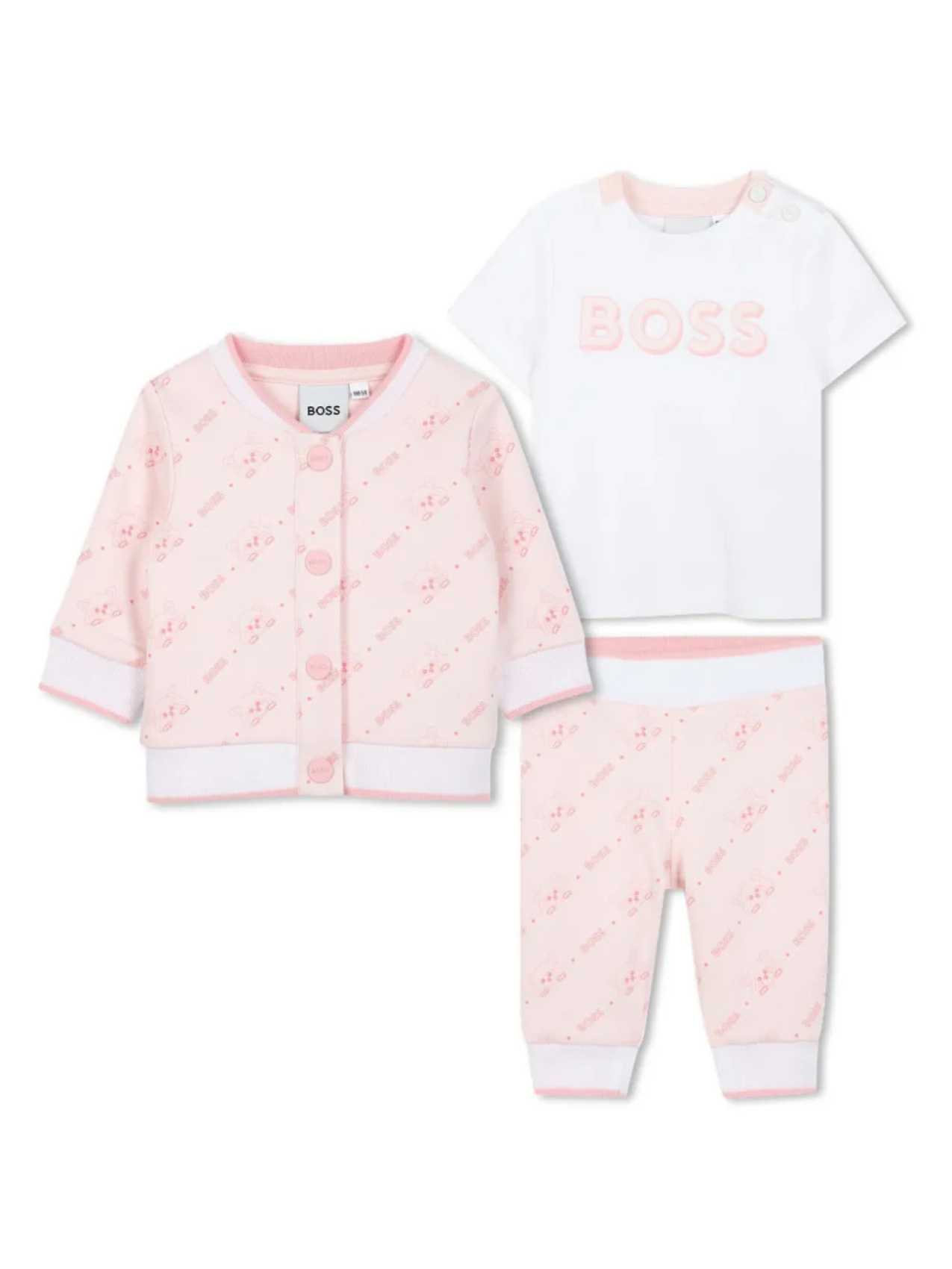 

BOSS Kidswear спортивный костюм с логотипом, розовый