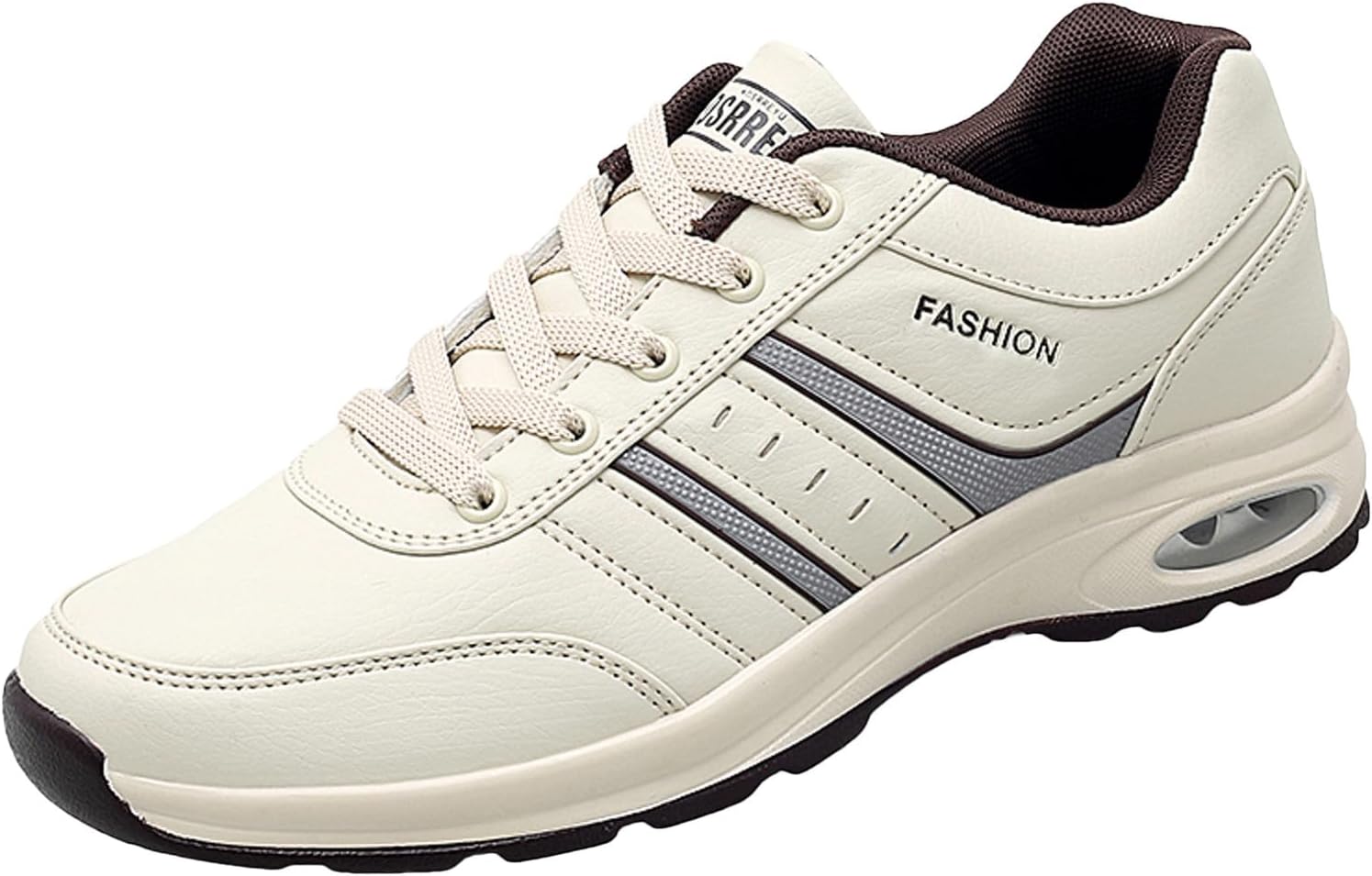 

Мужские повседневные кожаные кроссовки для ночных прогулок с отражающей поверхностью, для путешествий и бега, больших размеров, повседневная обувь, полка для кроссовок для мужчин Generic, бежевый