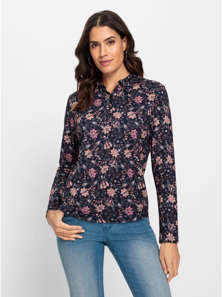 

Рубашка с принтом в темно-синем и розово-кварцевом цветах WITT WEIDEN