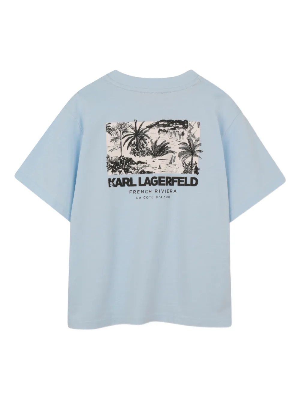 Футболка с графичным принтом Karl Lagerfeld Kids, синий — фото 2