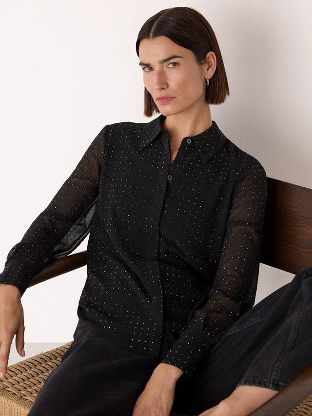 

Облегающая прозрачная блузка Hot Fix Whistles, Black