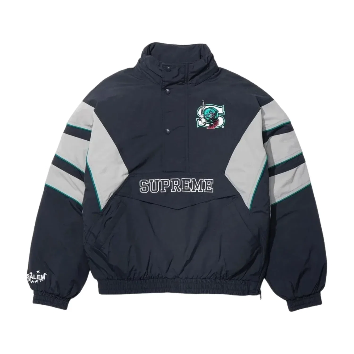 Куртка Supreme x SALEM SS26 Half Zip Stadium Jacket 'Navy' SUP-SS26-273-NVY, темно-синий — фото 3