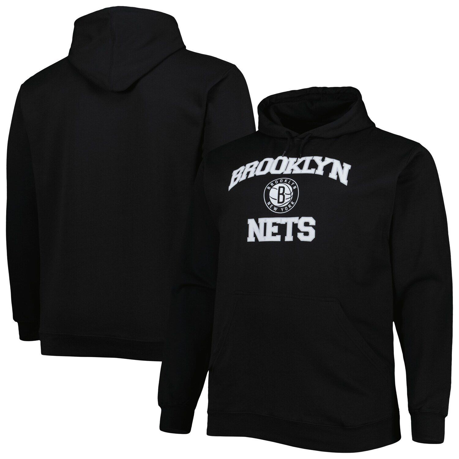 

Мужской черный пуловер с капюшоном Brooklyn Nets Big & Tall Heart & Soul