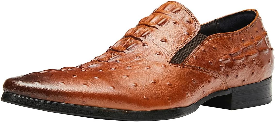 

Мужские лоферы Santimon Casual с острым носком, на пуговицах, из натуральной кожи с аллигаторским тиснением, лаковые, для моды, бизнеса, свадьбы, вечеринки и официальных мероприятий, коричневый