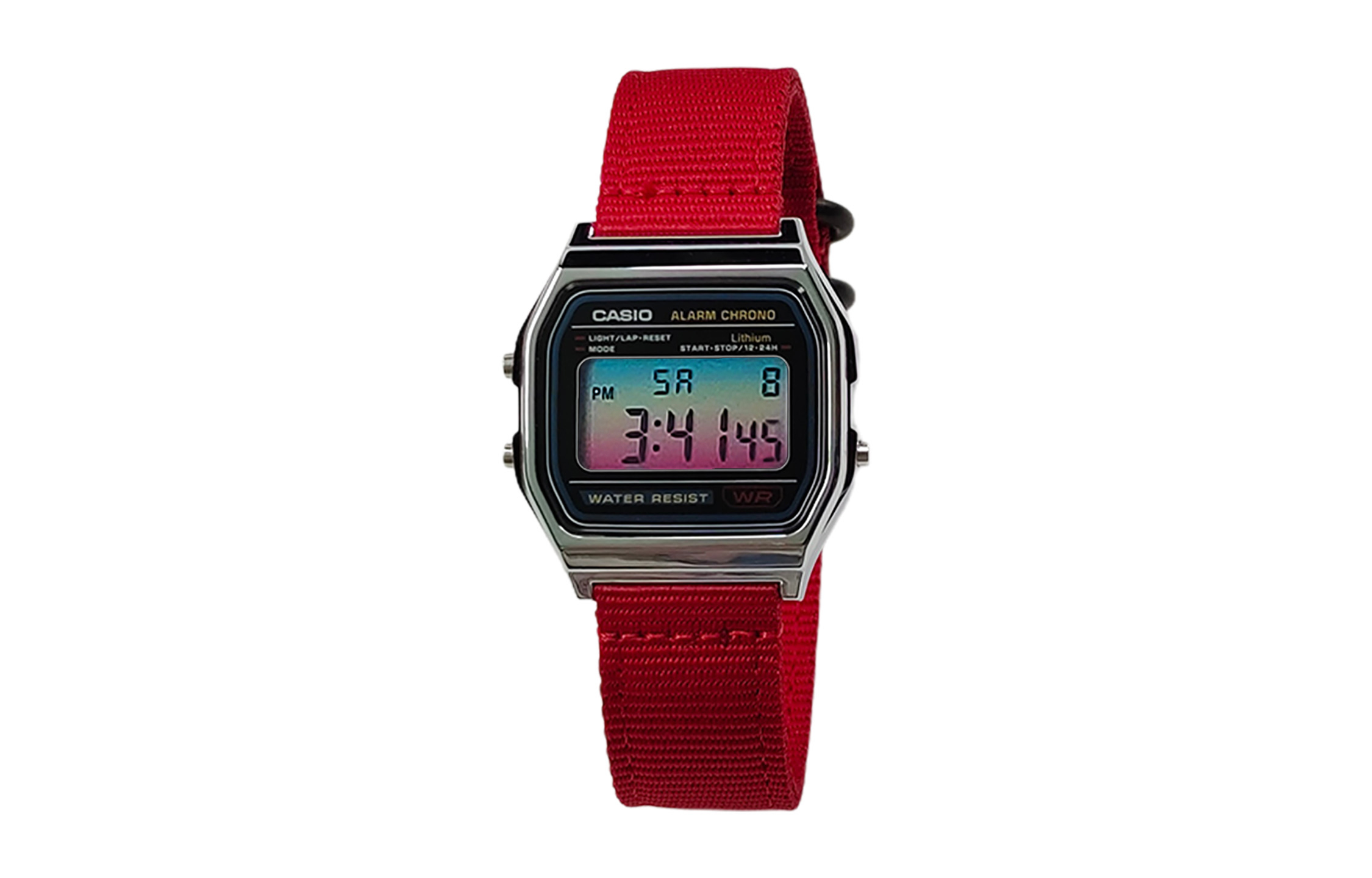 

Casio Часы Retrofit Series с кварцевым механизмом, нейлоновым ремешком, унисекс, черный циферблат