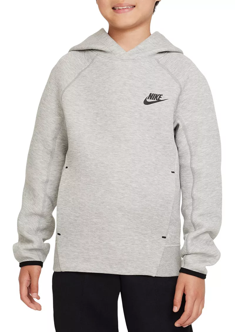 

Пуловер с капюшоном из технического флиса Nike для мальчиков Sportswear, цвет Dk Grey Heather/Black