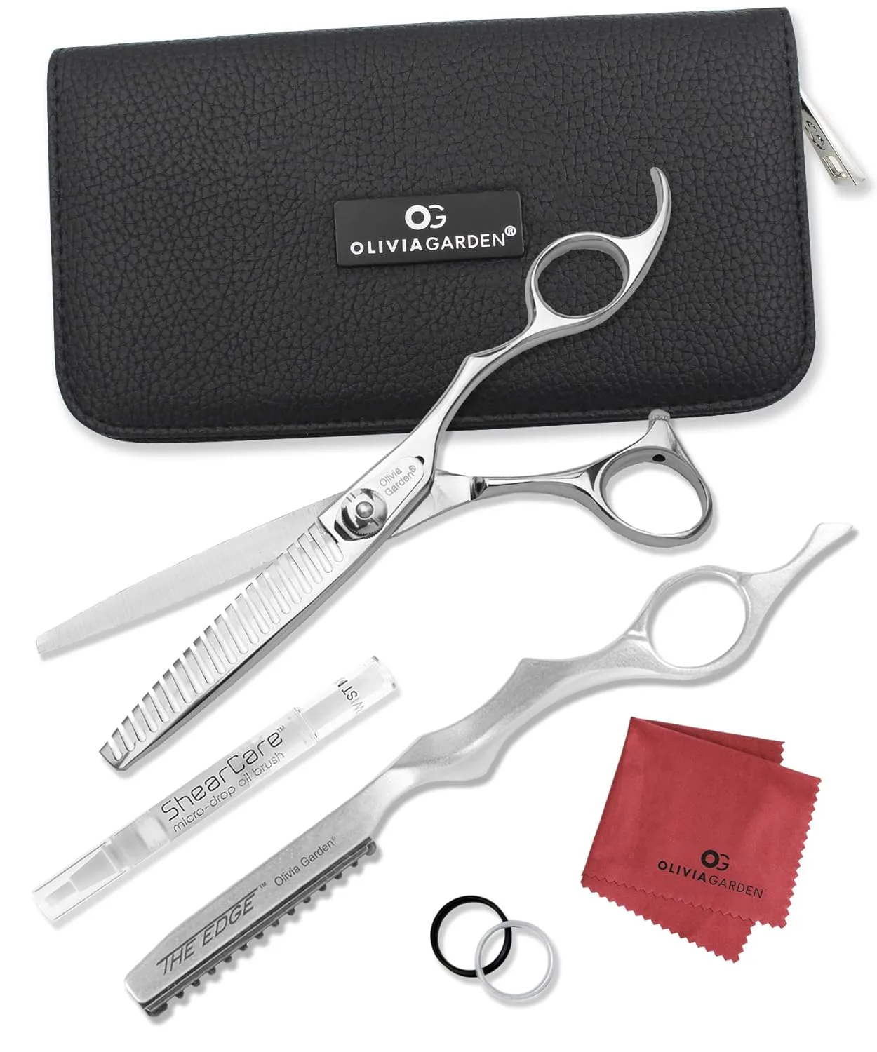 Olivia Garden TextureCut Professional Hairdressing Thinner Intro Case Набор 21 зубца: TC-21B, бритва RZ-E