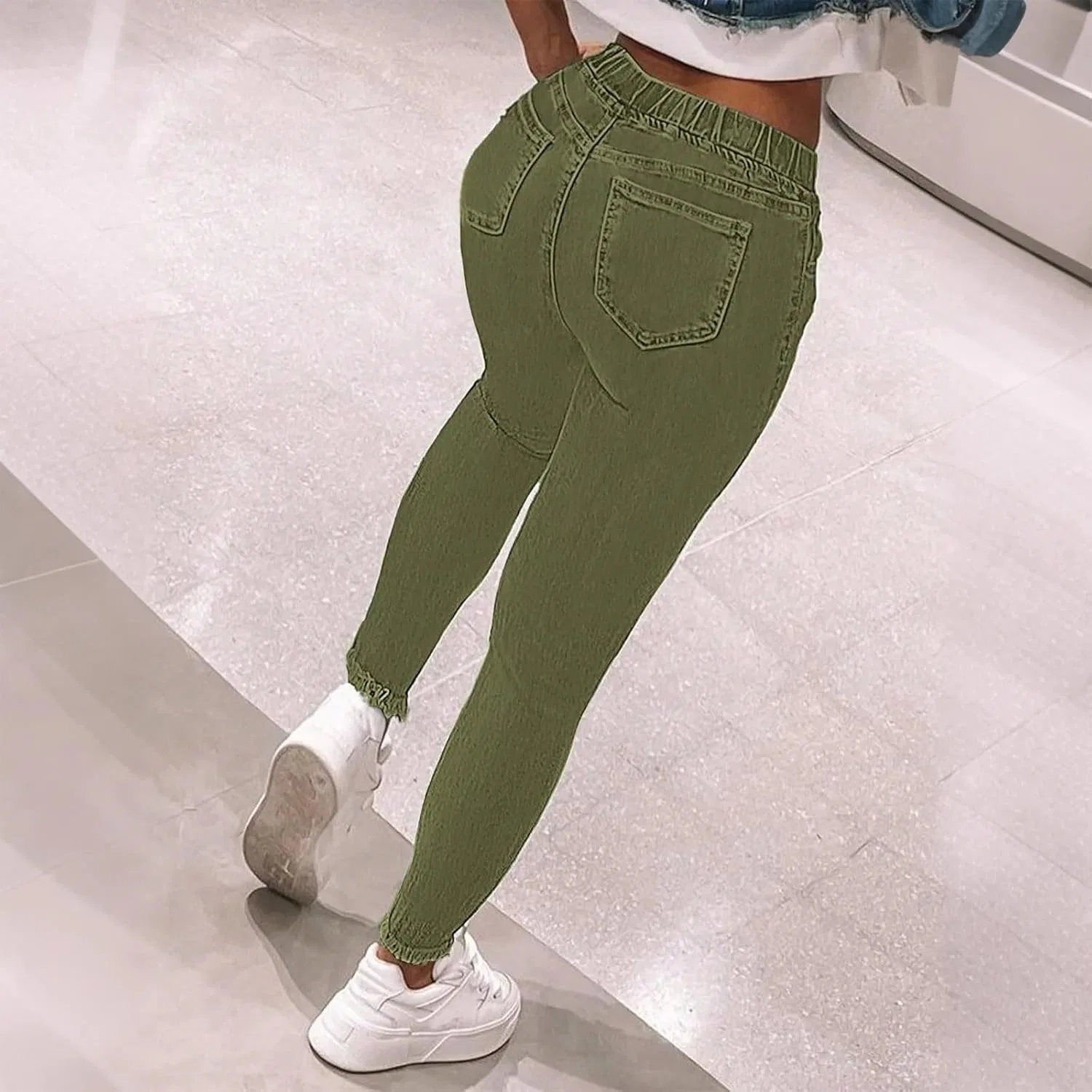 Джинсы женские, army Green — фото 3