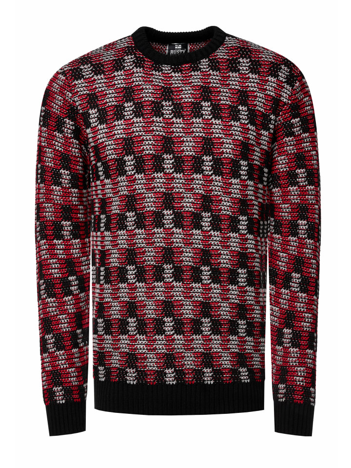 

Контрастный свитер с круглым вырезом черного/красного цвета Rusty Neal