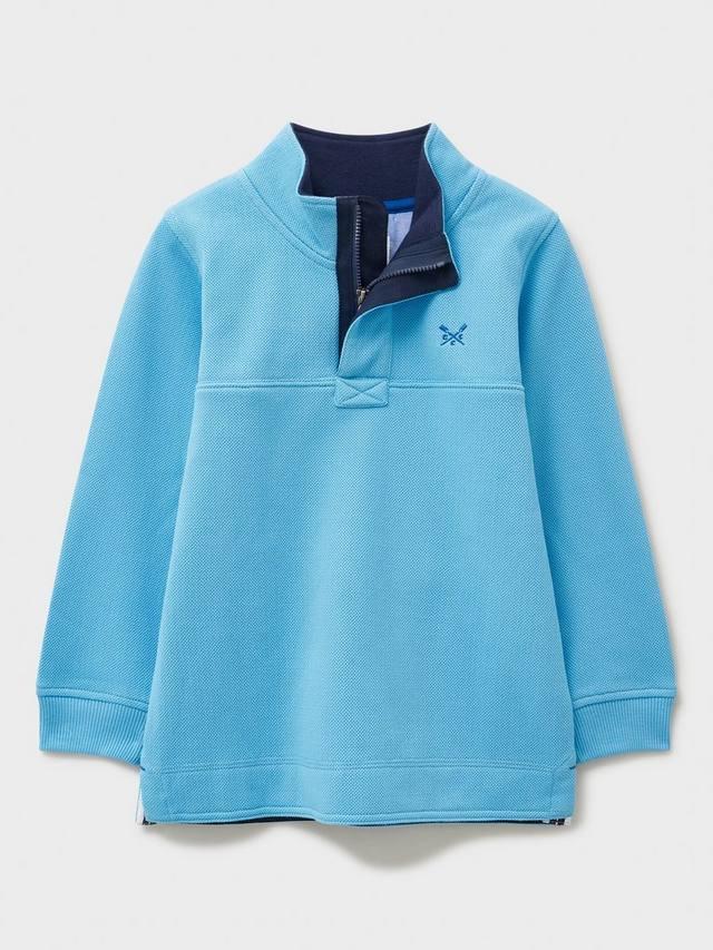 

Детский хлопковый полу-зип свитер Padstow Crew Clothing, Aqua Blue
