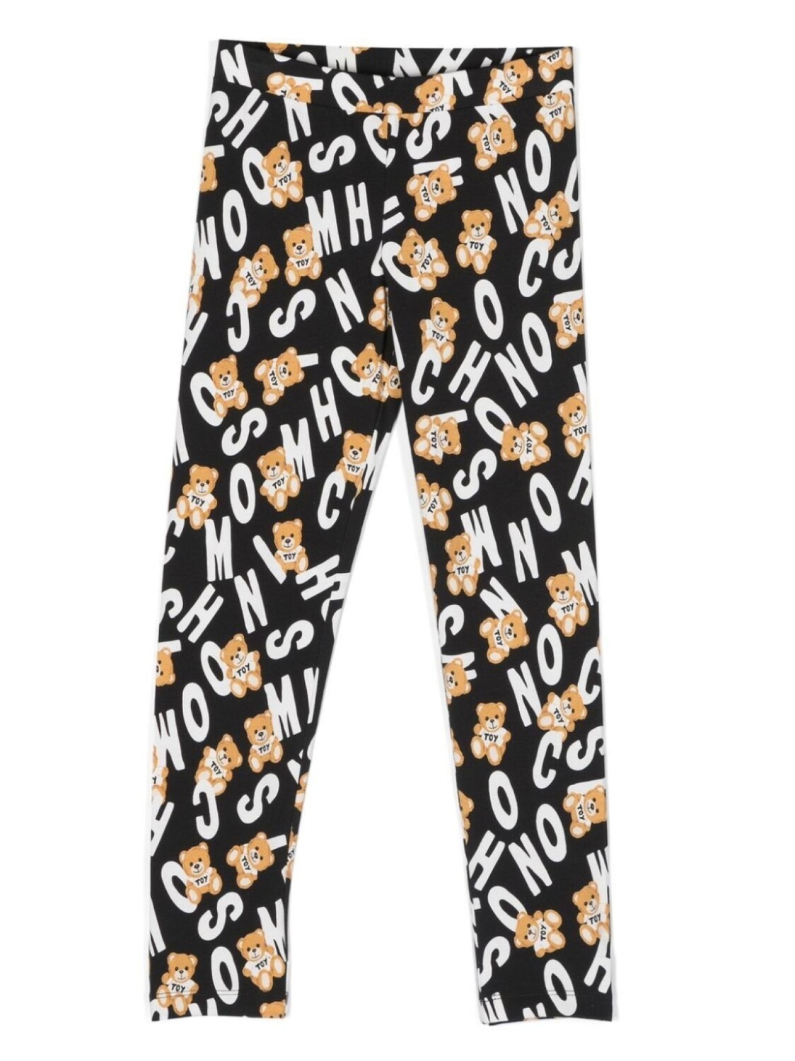 

Зауженные легинсы с логотипом Moschino Kids, черный