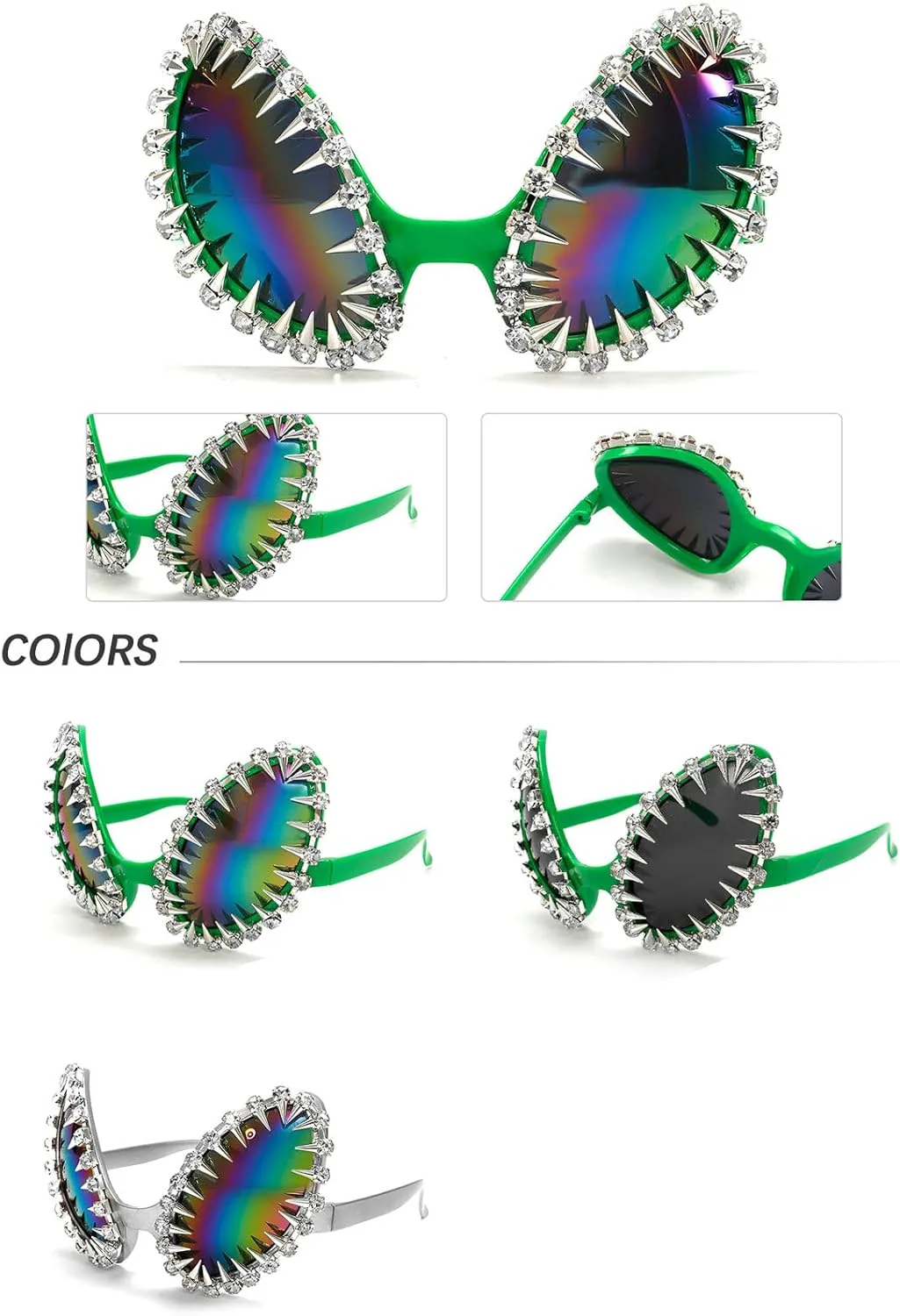 

Большие солнцезащитные очки «кошачий глаз» с заклепками для женщин, блестящие очки со стразами, идеально подойдут для украшения любой вечеринки mincl, C1