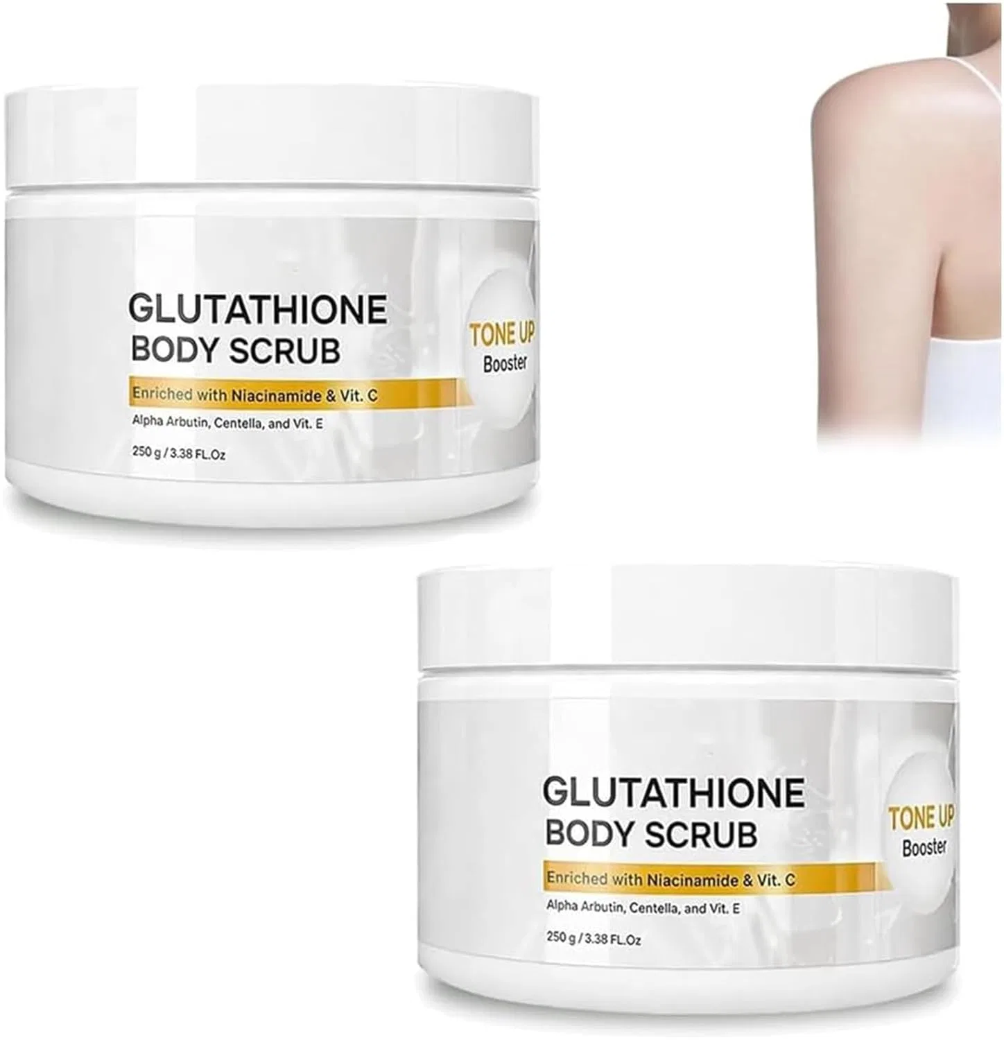 Скраб для тела Skinflair Glutathione с шиповником и морской солью, 2 x 250 г Yanobia, 2 Pieces.