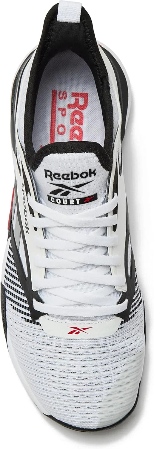 Кроссовки для корта Reebok Nano Court, черные/белые/энерджи-красный — фото 4