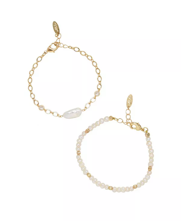 

Набор браслетов с жемчугом Ettika, gold