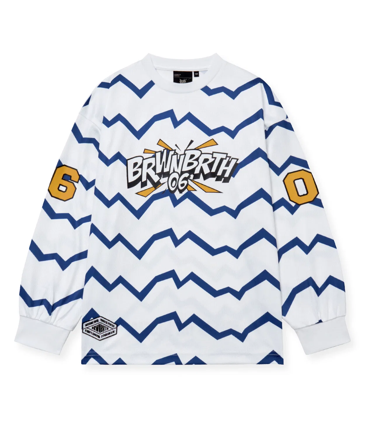 Детская футболка с длинными рукавами Zigzag BB, белая, от Brownbreath Kids — фото 2