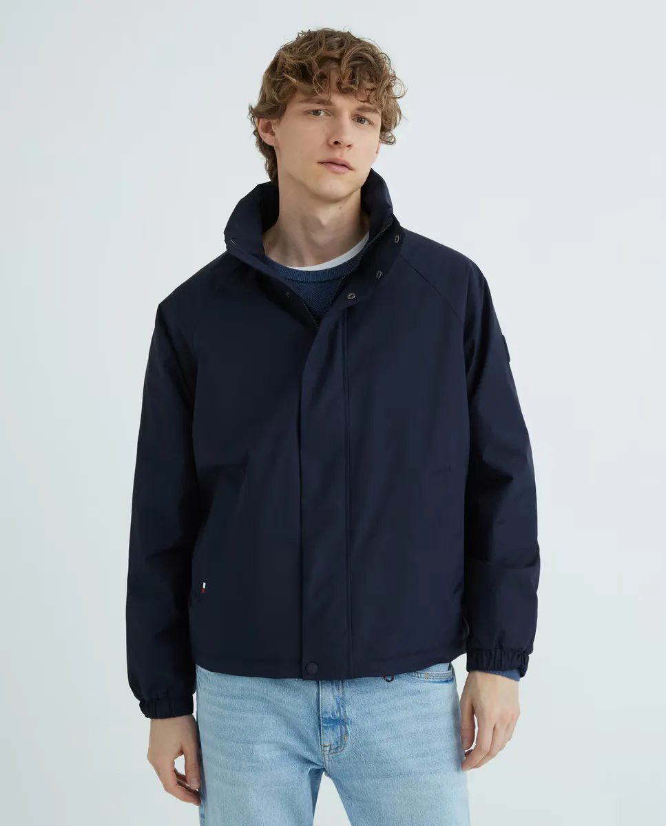 

Мужская водонепроницаемая куртка с застежкой на пуговицы и молнию Tommy Hilfiger, темно-синий