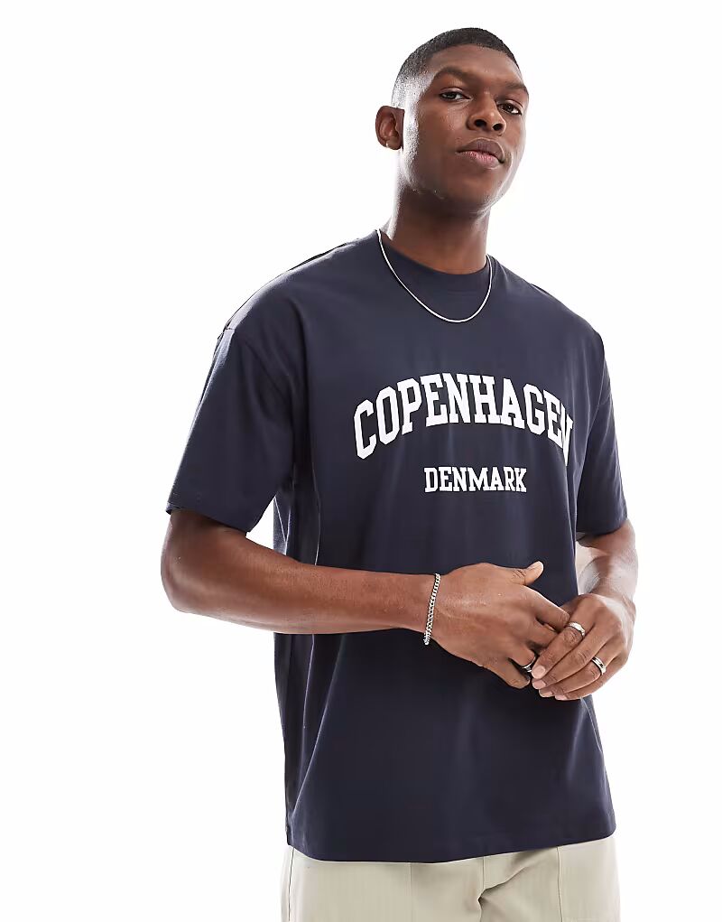

Футболка Copenhagen темно-синего цвета New Look, Синий, Футболка Copenhagen темно-синего цвета New Look