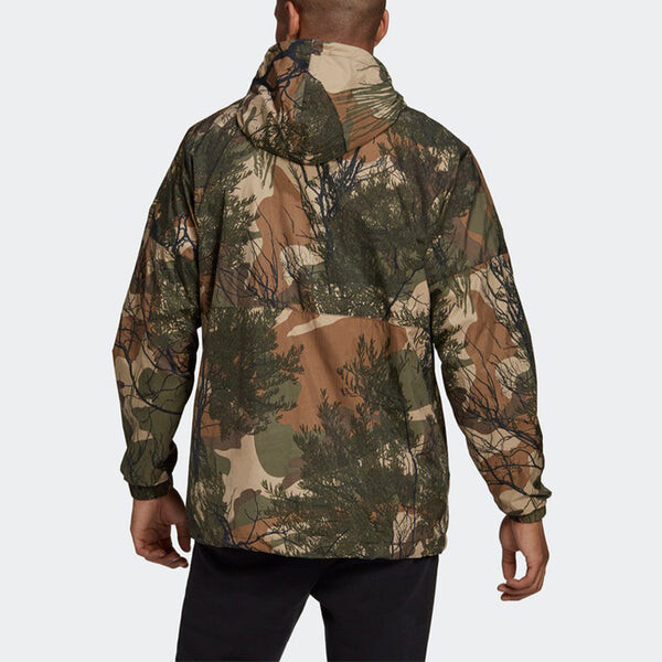 Куртка adidas originals Half Zipper Pullover Hooded Jacket Camouflage, цвет camouflage — фото 4