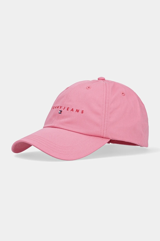 

Хлопковая кепка с козырьком Tommy Jeans, розовый