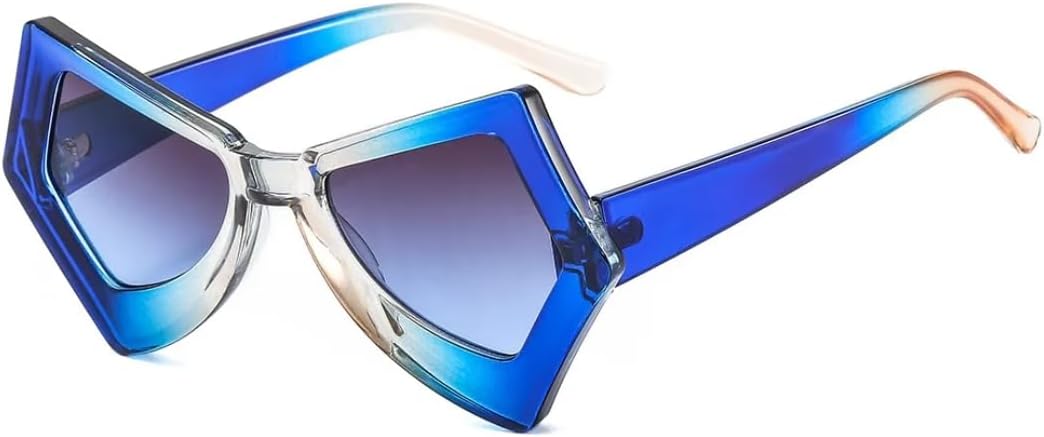 

Солнцезащитные очки для мужчин и женщин - защита UV400 - двухцветная градиентная оправа в стиле "кошачий глаз" для занятий спортом на открытом воздухе и вождения DSVIGF, Blue