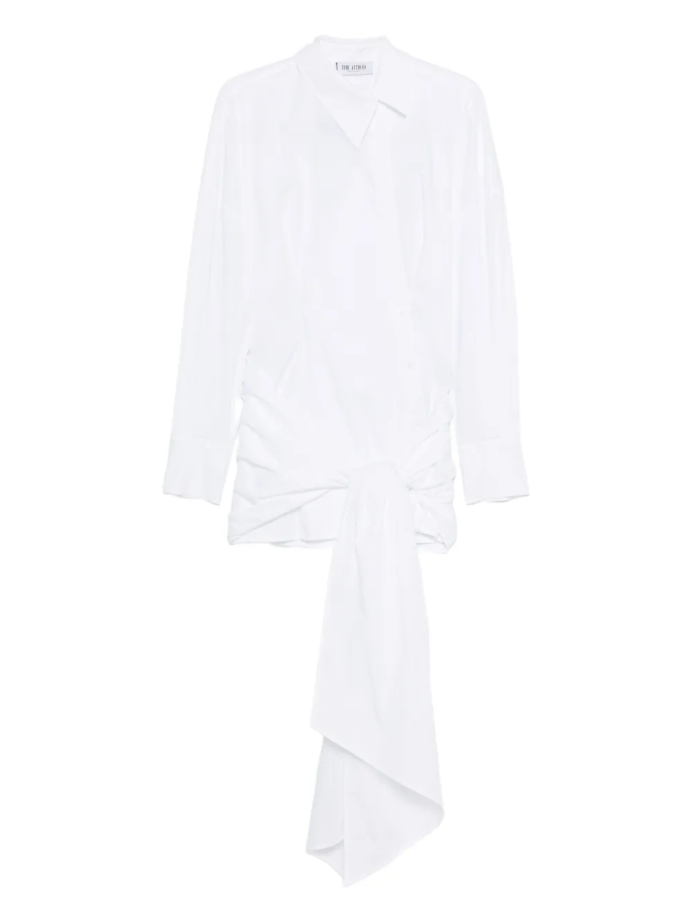 

Мини-платье с узлом и длинными рукавами The Attico, белый