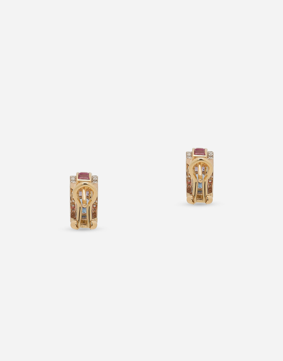DOLCE & GABBANA Серьги Rainbow из желтого золота 18 карат с многоцветными сапфирами и бриллиантами — фото 4