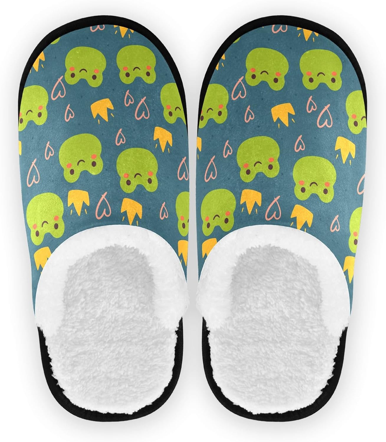 

Тапочки JHKKU для женщин и мужчин, пушистые домашние тапочки, теплые, с противоскользящей подошвой, уютные для дома и путешествий, Cute Frog