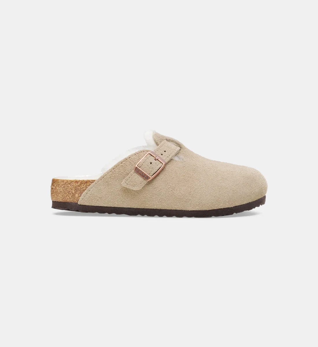 Сабо Boston из меховой кожи BIRKENSTOCK, бежевый