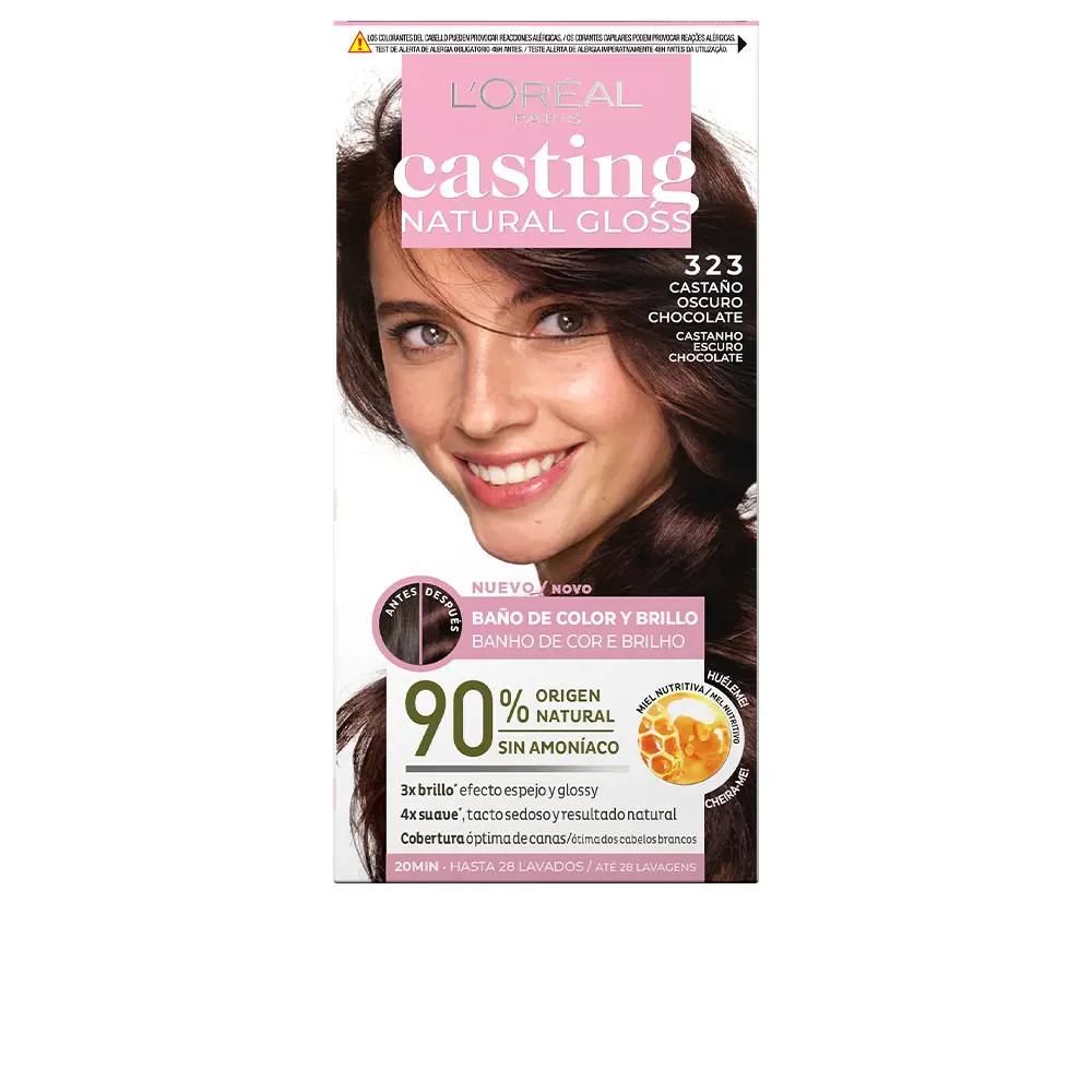 

Краска для волос Casting natural gloss L'Oréal París, цвет 323-castaño oscuro chocolate, 180 мл.