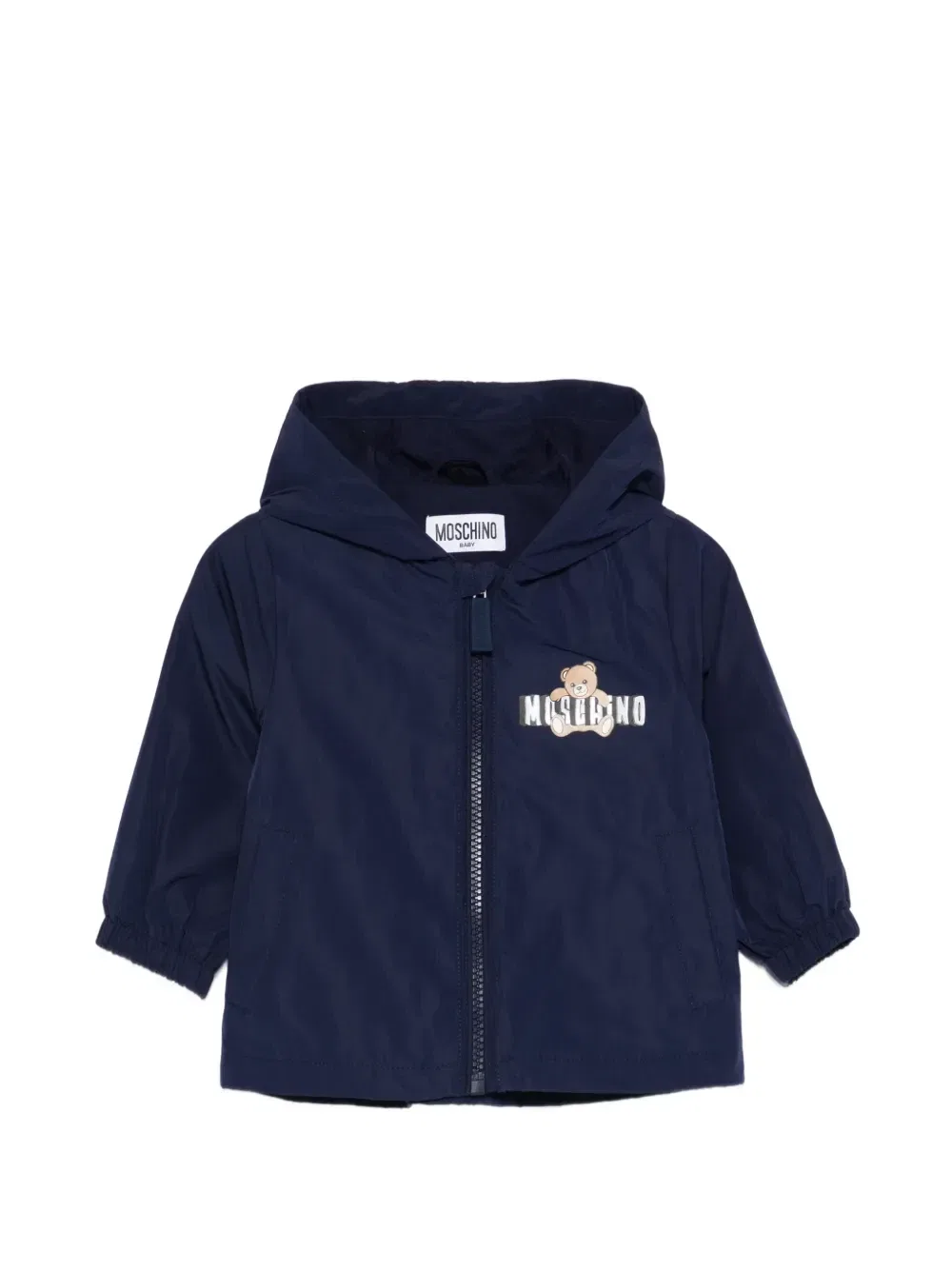 Непромокаемая куртка с капюшоном Moschino Kids, синий