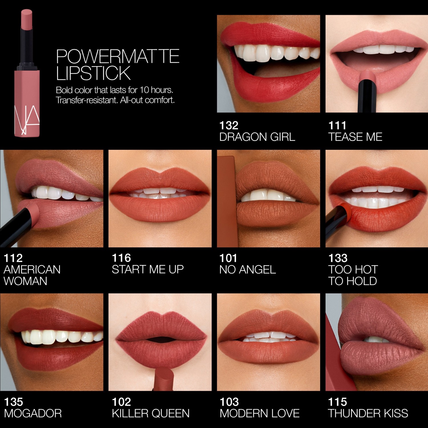 Помада для губ powermatte Nars, 150 - highway to hell, вес 1.5 гр. — фото 4