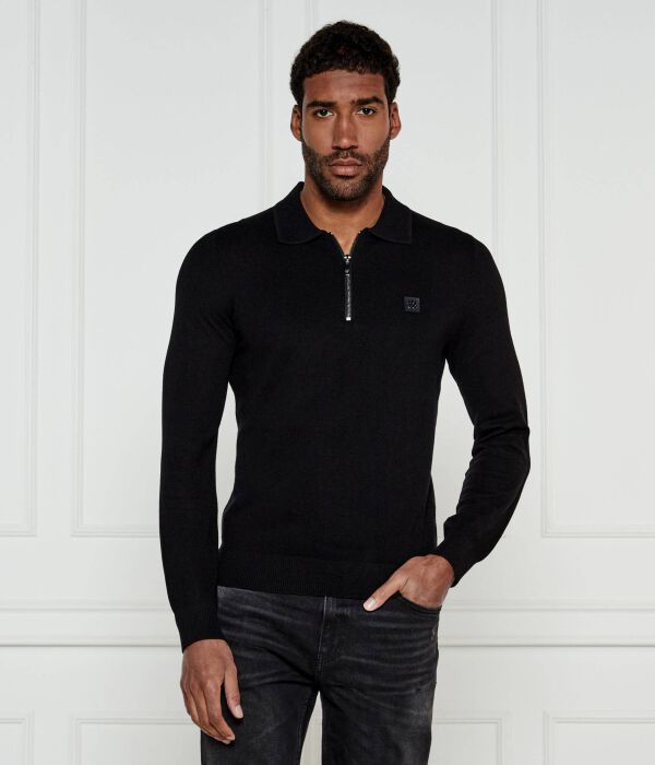 

Свитер из атласа Regular fit Hugo, черный