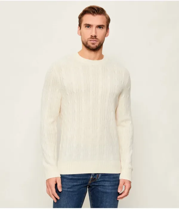 Шерстяной свитер H-Hetico regular fit Boss, экрю