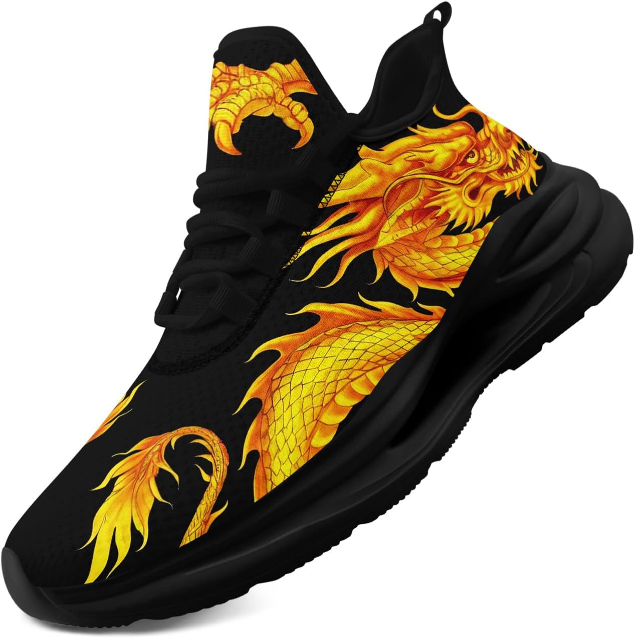 

Мужские кроссовки Dragon для бега, модные, комфортные, легкие, спортивные, дышащие, для тренировок и тенниса, сетчатые, для женщин Coolcustomize, золотой