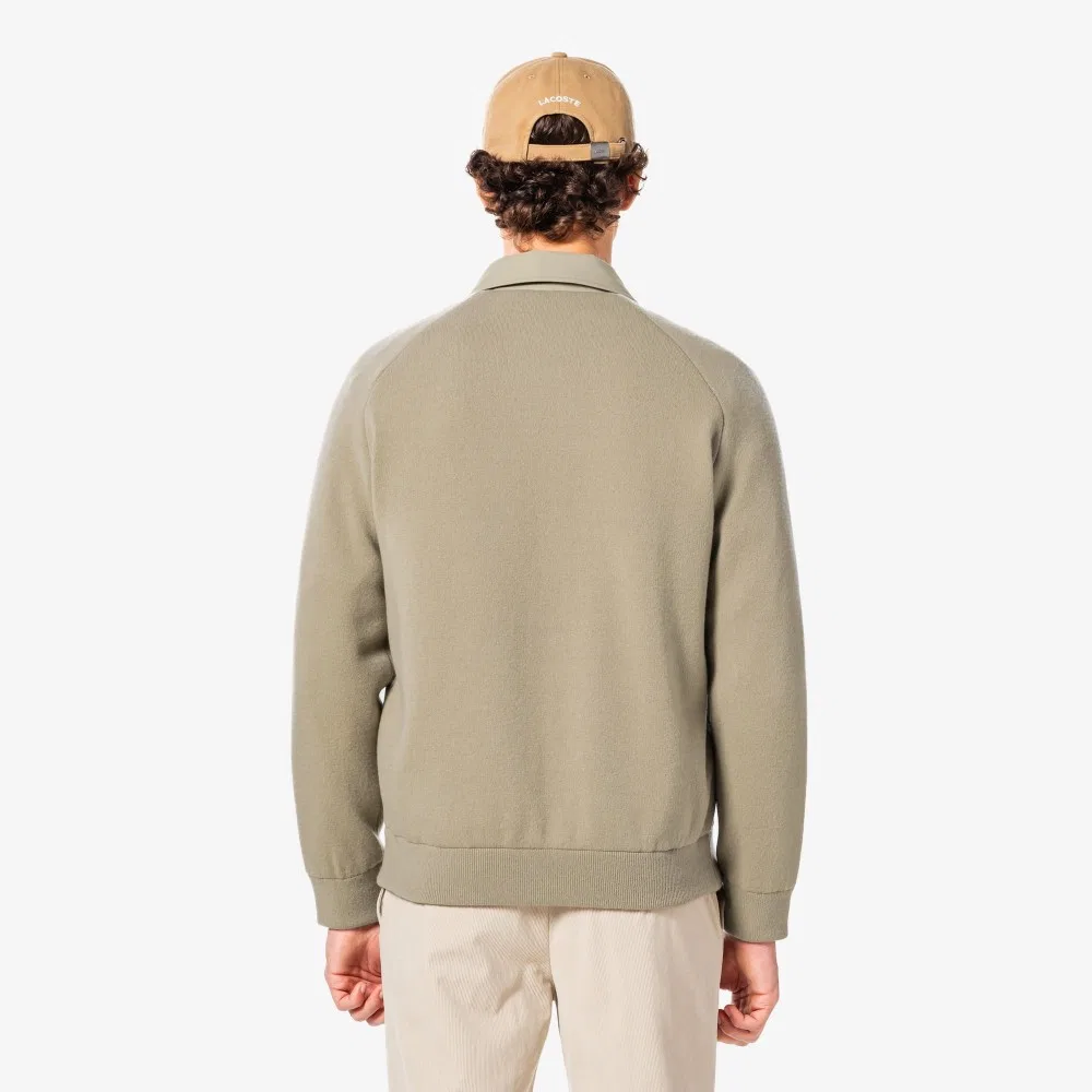 Мужская лёгкая гибридная куртка бежевая от Lacoste — фото 3