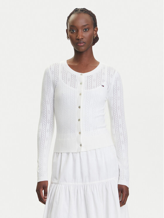 

Кардиган обычного кроя Pointelle DW0DW20966 Tommy Jeans, белый