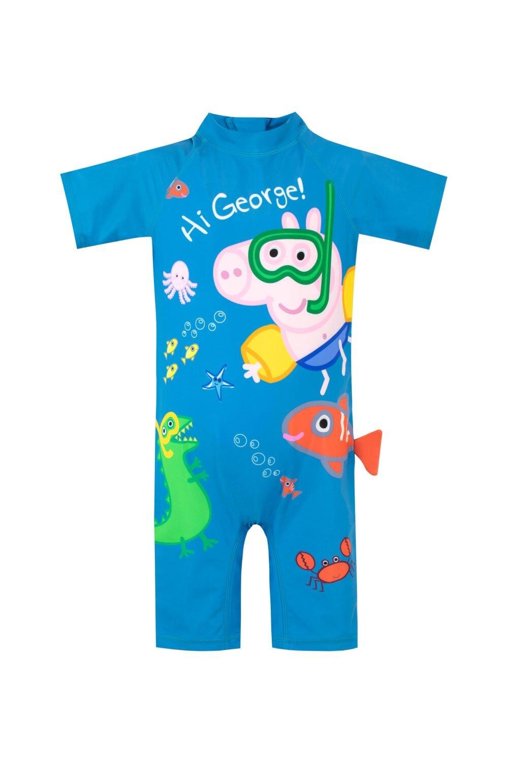 

Джордж Свин и мистер Дино в костюме для серфинга Peppa Pig, синий